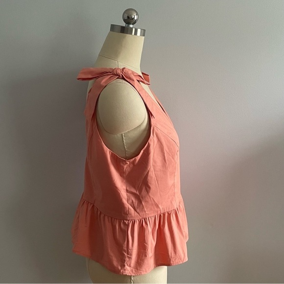 Express Bow Shoulder Peplum Top- Pink- Size Large- NWT - Picture 4 of 10
